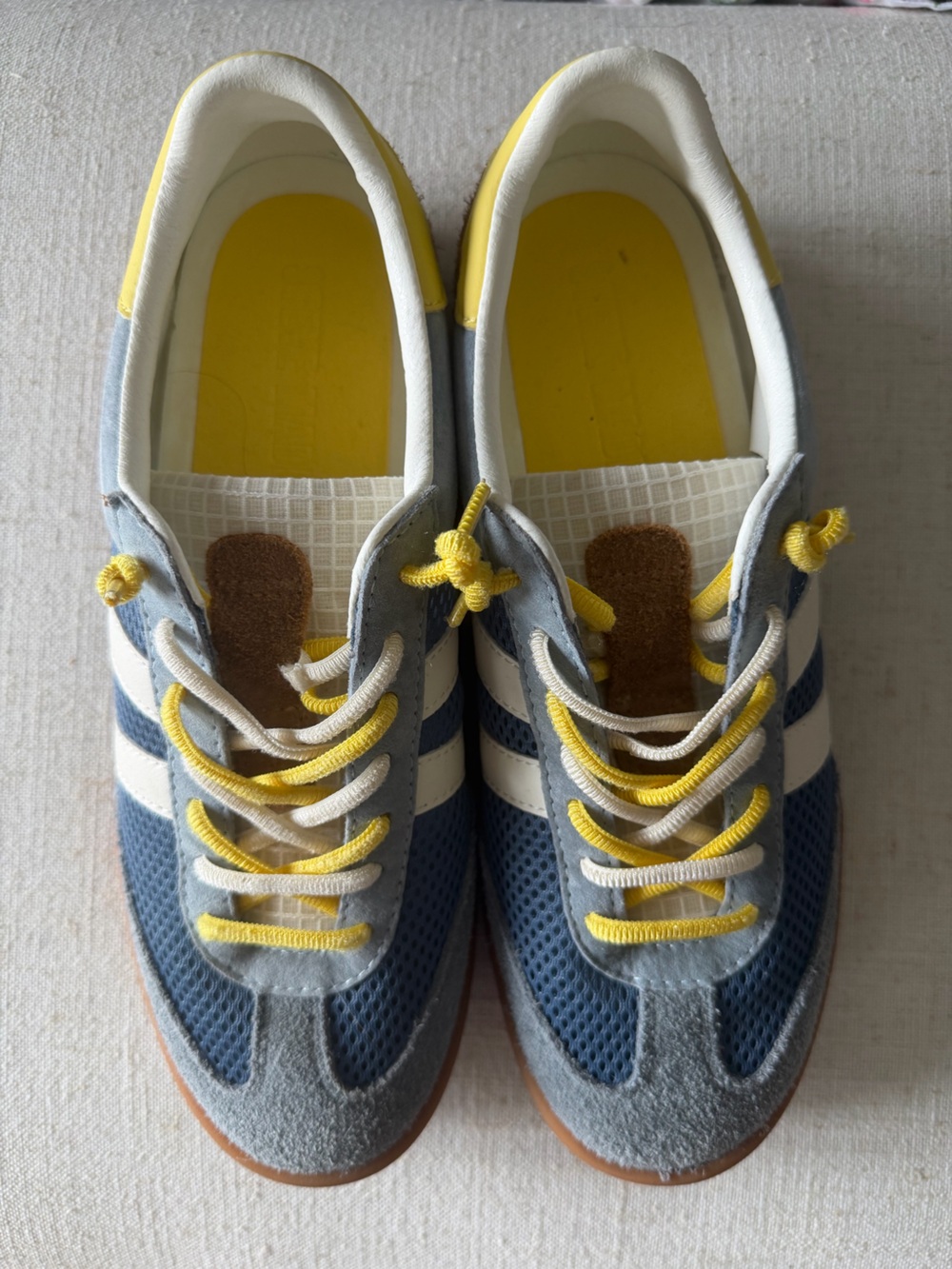 Steve Madden Blue, White & Yellow Retro Runner Sneakers